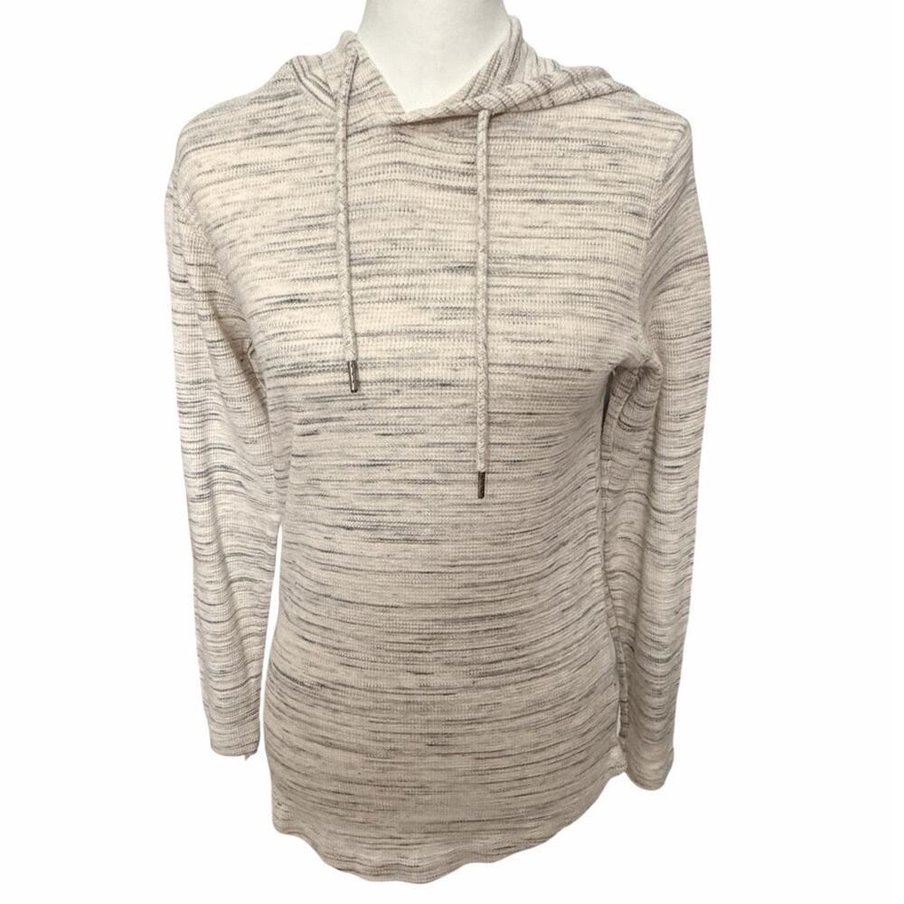 Trademark Company Eighty One Long Sleeve Hooded top Gray Cream | Medium